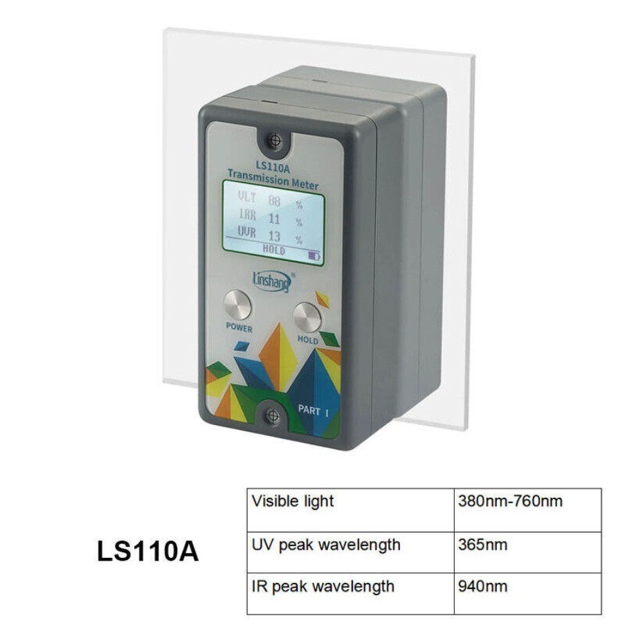 LS110A/LS110H Split Light Transmittance Tester VL/IR/UV Front WindshieldGlass.