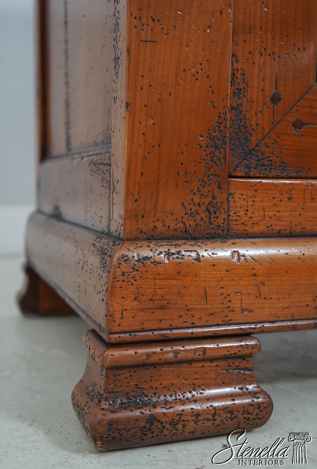 L61269: Italian Continental Style Distressed Finish Cabinet