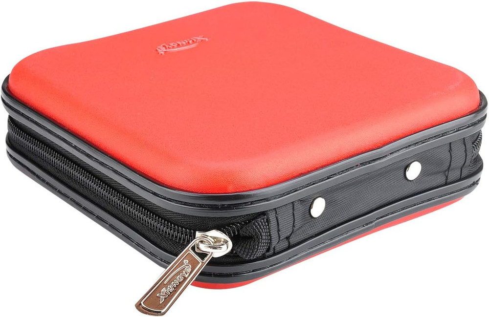 32 Capacity CD/DVD Wallet Hard Shell Case Portable Disk Storage for Car Red