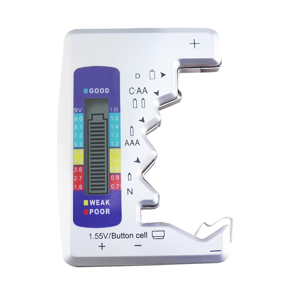 Handheld Digital Battery Checker with Quick Read LCD for C, AA, AAA, D Batteries