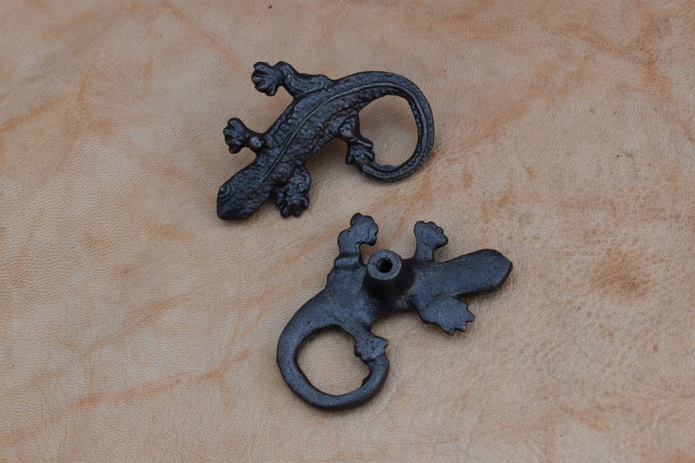 Cast iron door knob Lizard Shape Cabinet Dresser Drawer Pulls Handles knobs 10pc