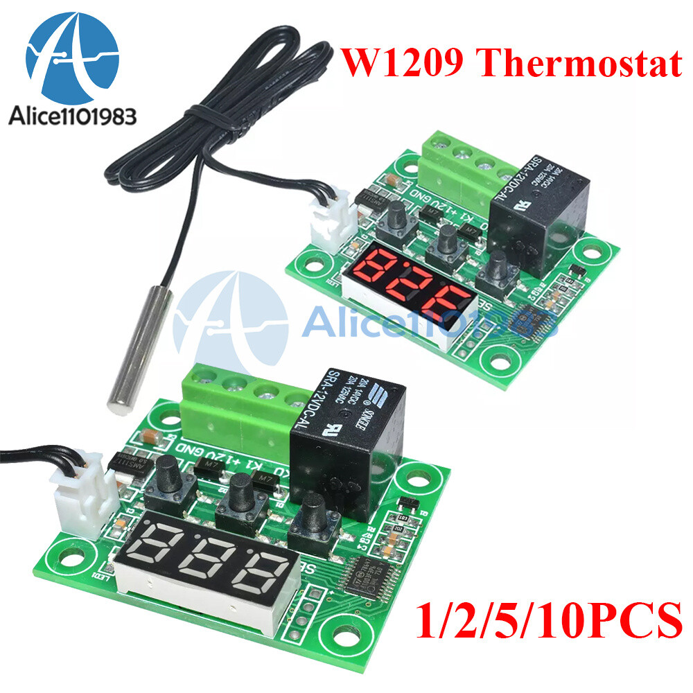 1/2/5/10PCS Digital W1209 12V thermostat Temperature Control Switch Sensor Probe