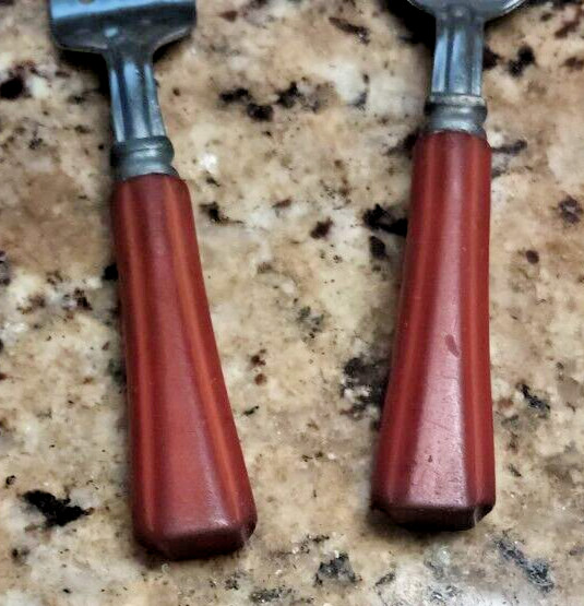 Vintage Bakelite Childs Utensils Fork and Spoon