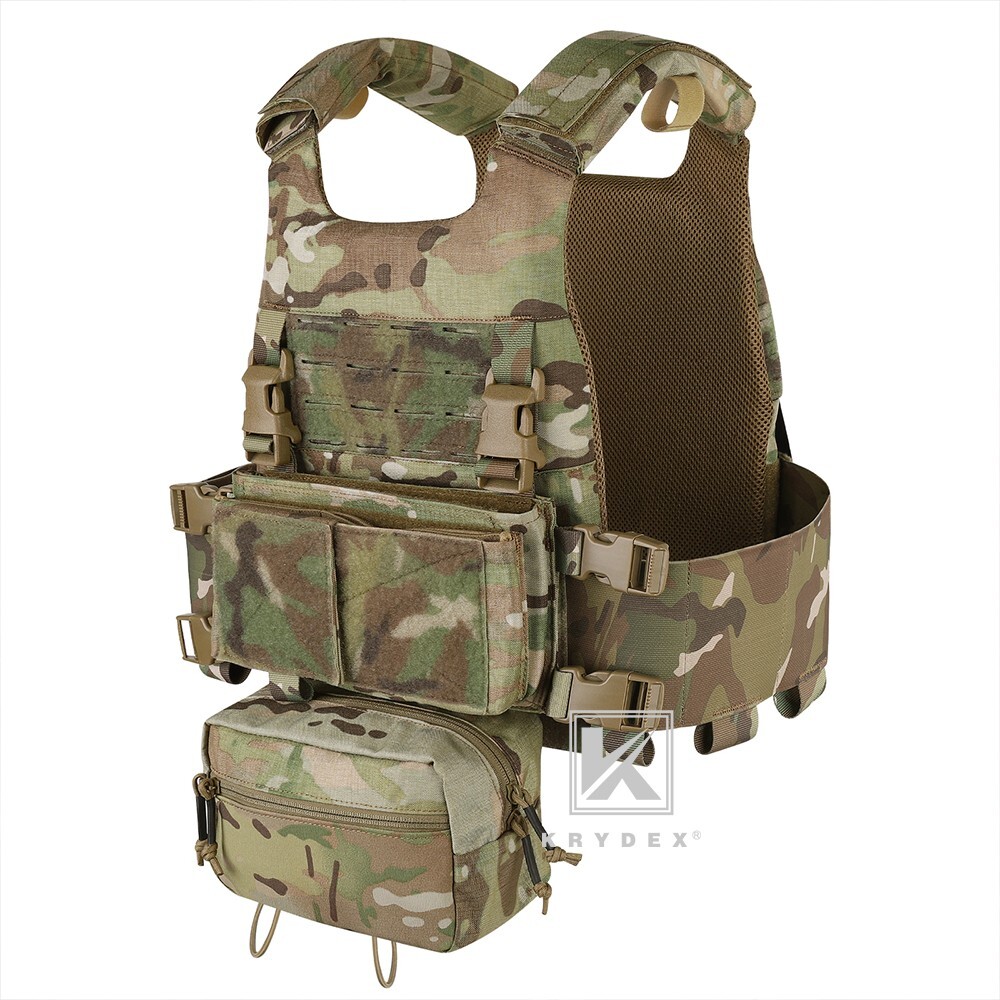 KRYDEX Low Vis Slick Molle Plate Carrier & Tactical Placard Holder & Drop Pouch