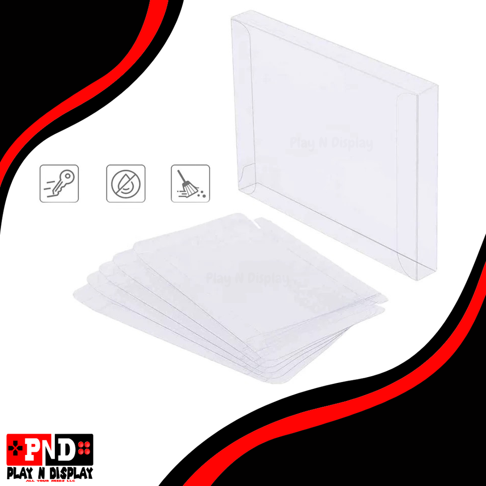 10 Sega Saturn CD PS1 Protective Sleeve Box Protector Clear Plastic Display Case