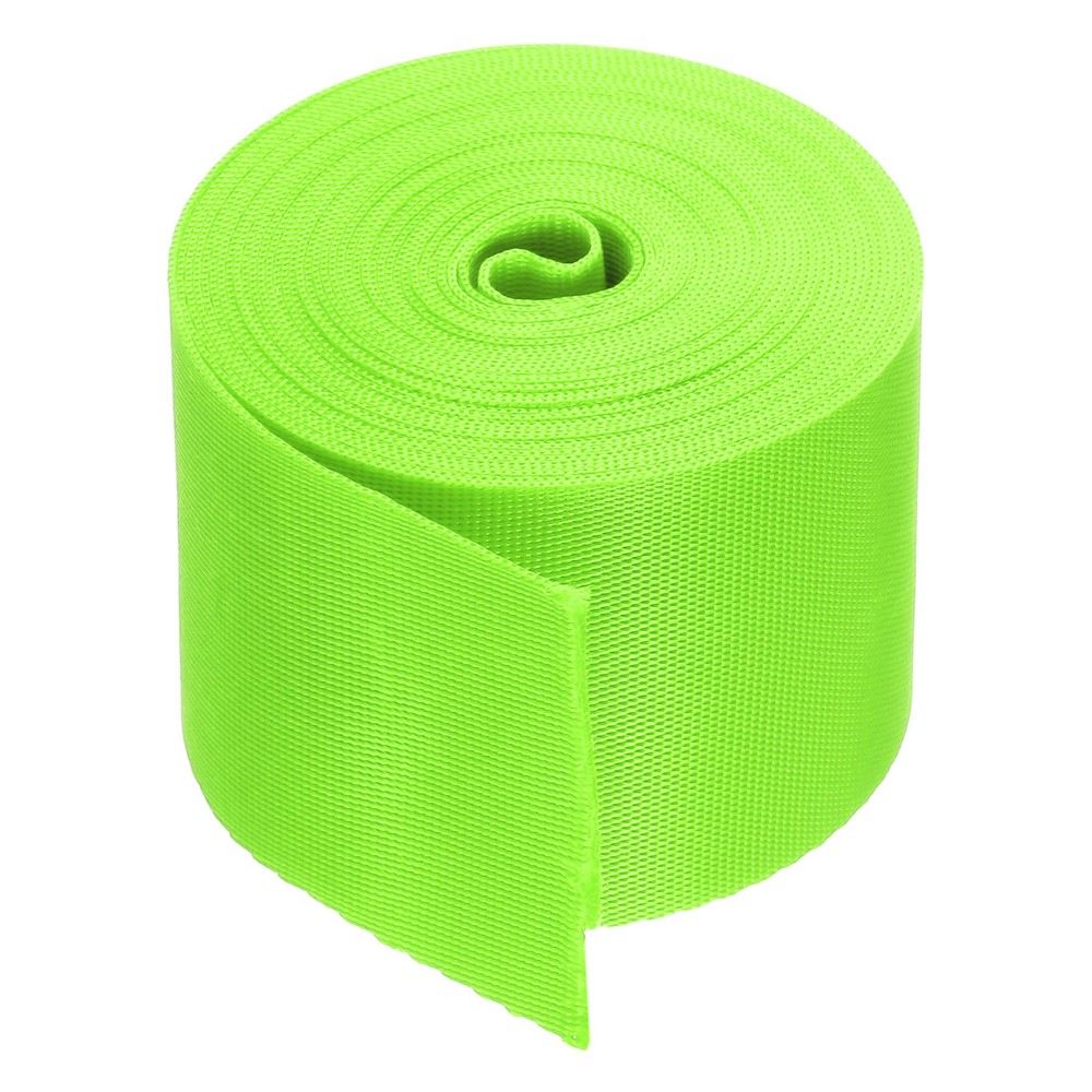 Flat Nylon Webbing Strap 2 Inch 5 Yards Fluorescent Green for Backpack
