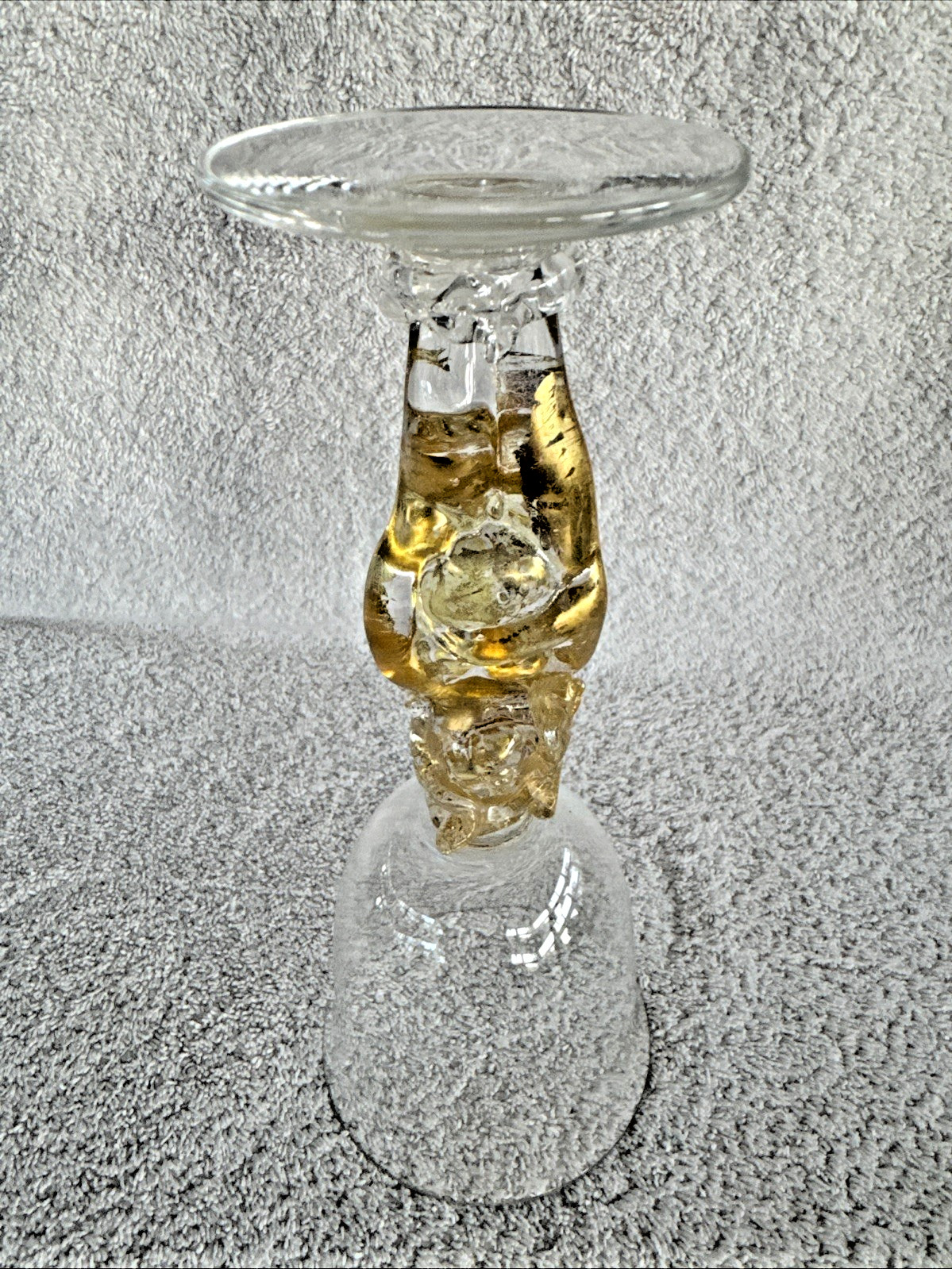 Gold Buddha Stem Glass Worshiping Goblet / Offering Goblet