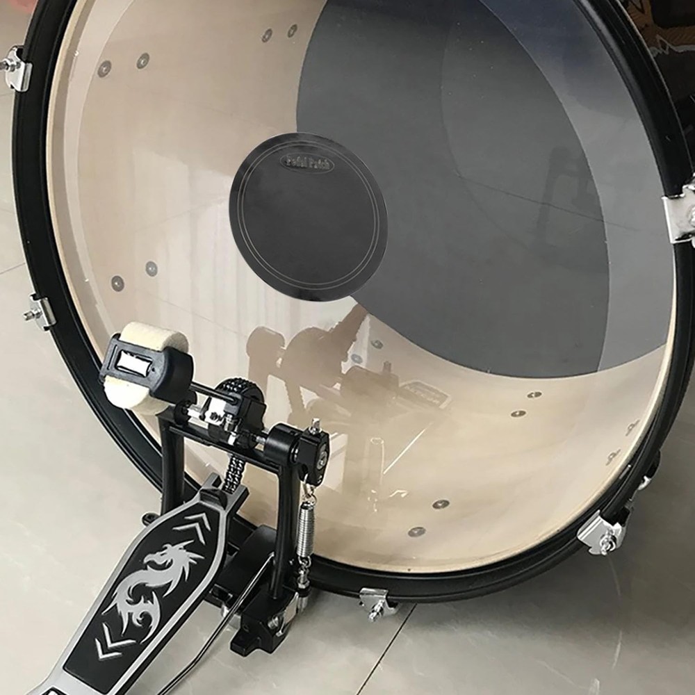 Single Pedal Patch Self-Adhesive Drum Head Protector 2-Pack for Bass Drum