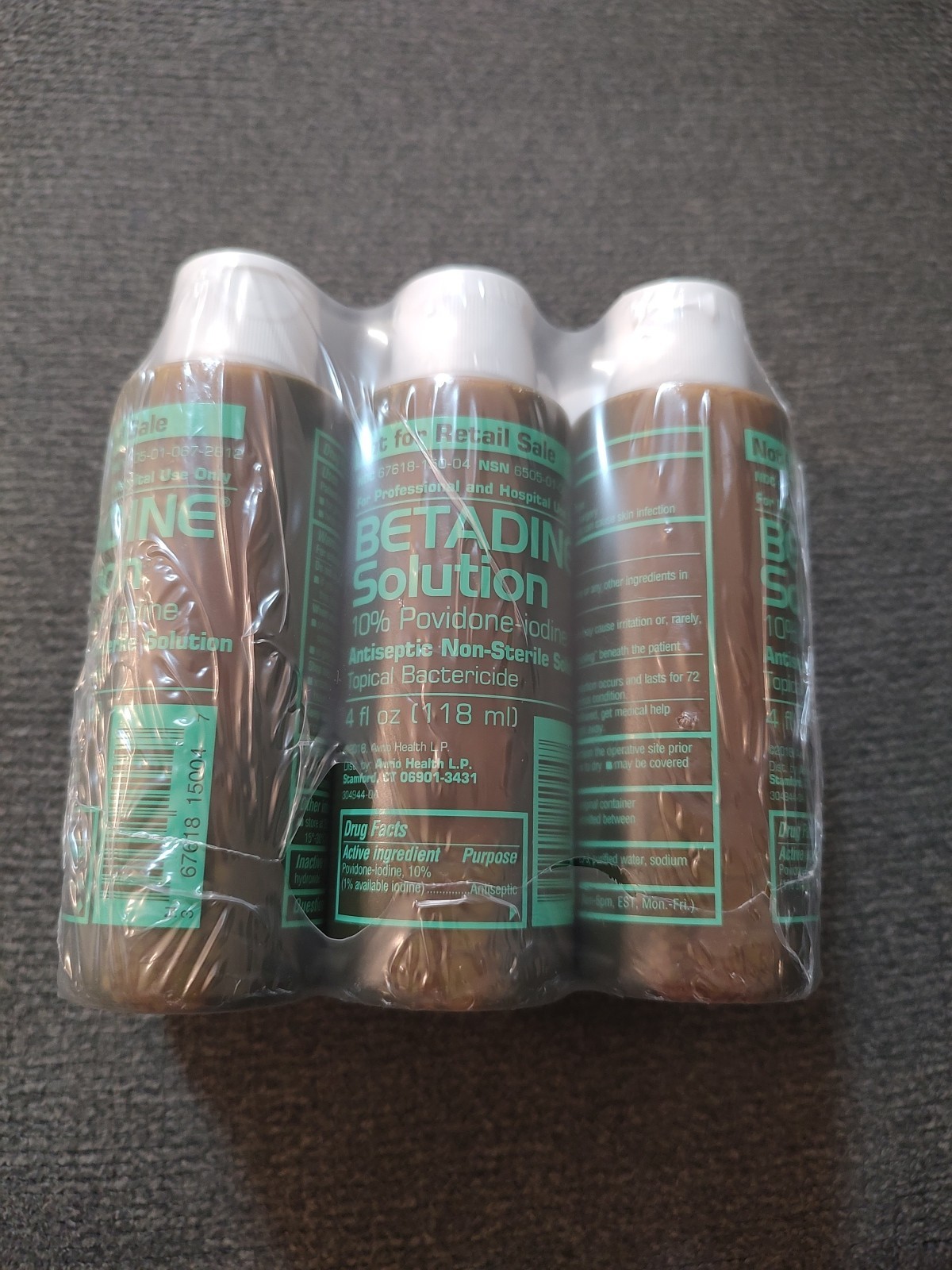 LOT OF 6 Betadine Solution 4 oz (118mL) Bottle - SEALED.