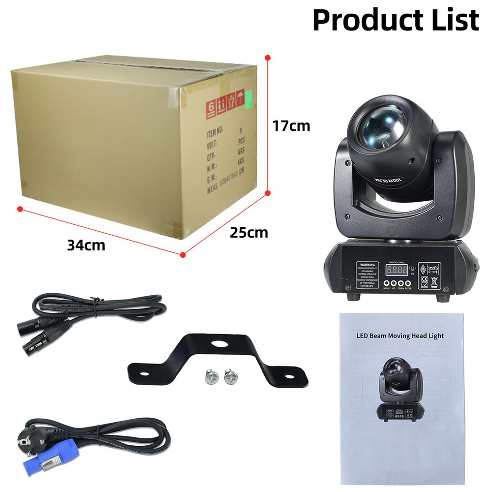 LED 100W Beam Moving Head Light Mini Sharpy DMX DJ Stage Light