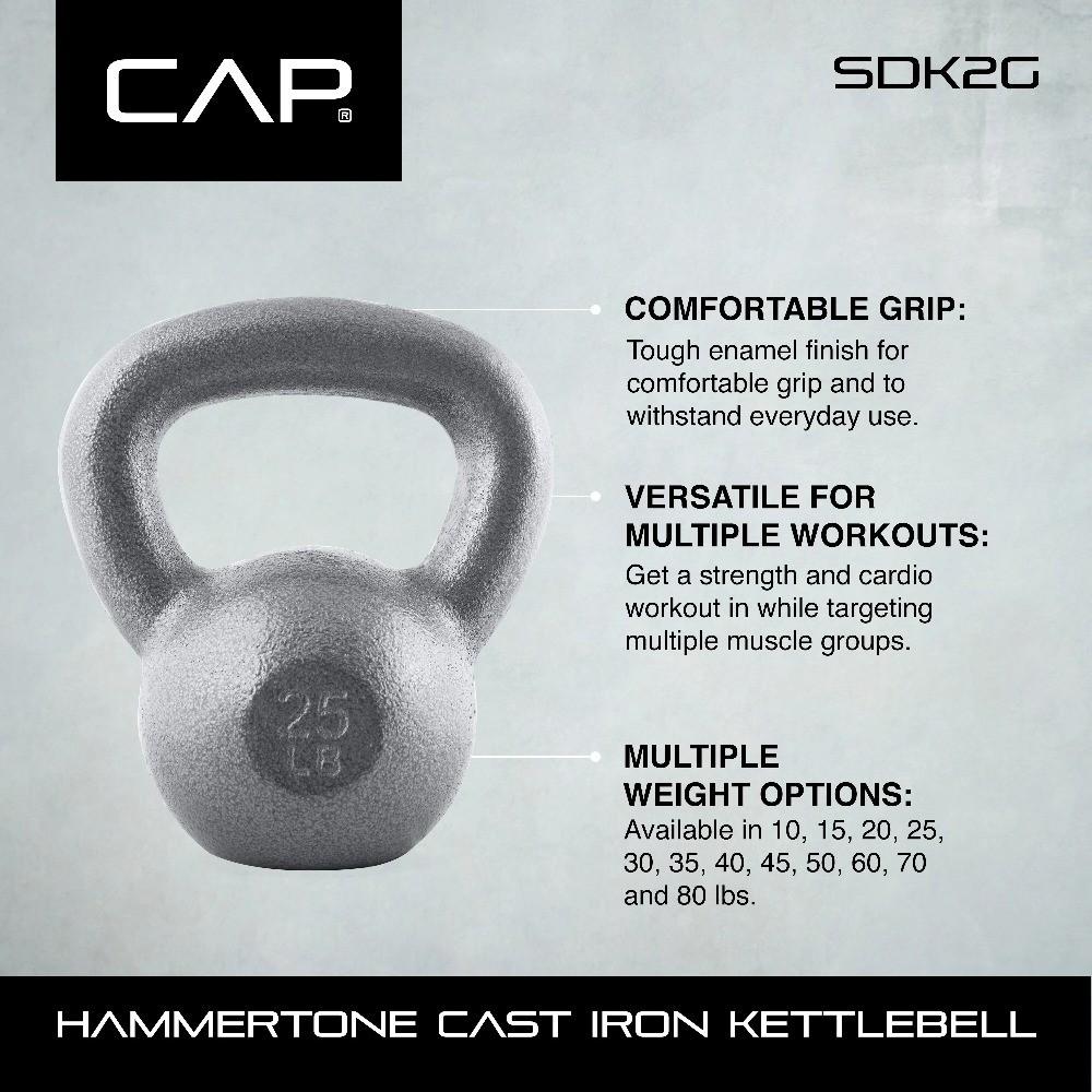 Cast Iron Kettlebell for Strength Training, Available in Multiple Weights from