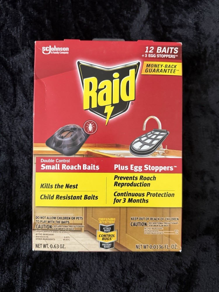 Lot Of (2) Raid Double Control Small Roach Baits Pest Control Kills Nest