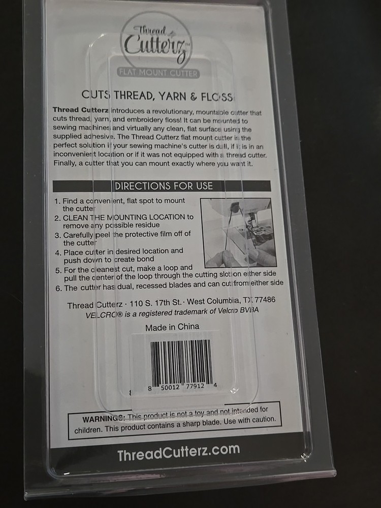 Ceramic Flat Mountable Quick Thread Yarn And Embroidery Floss Cutter Black