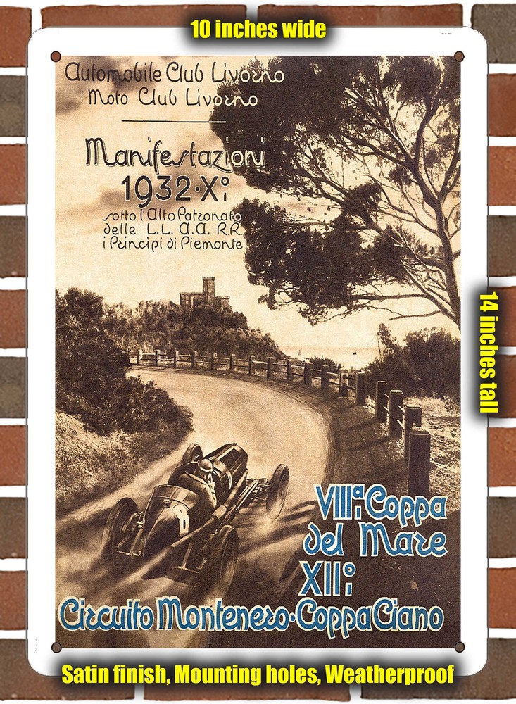 Metal Sign - 1932 Montenero Racing Program - 10x14 inches