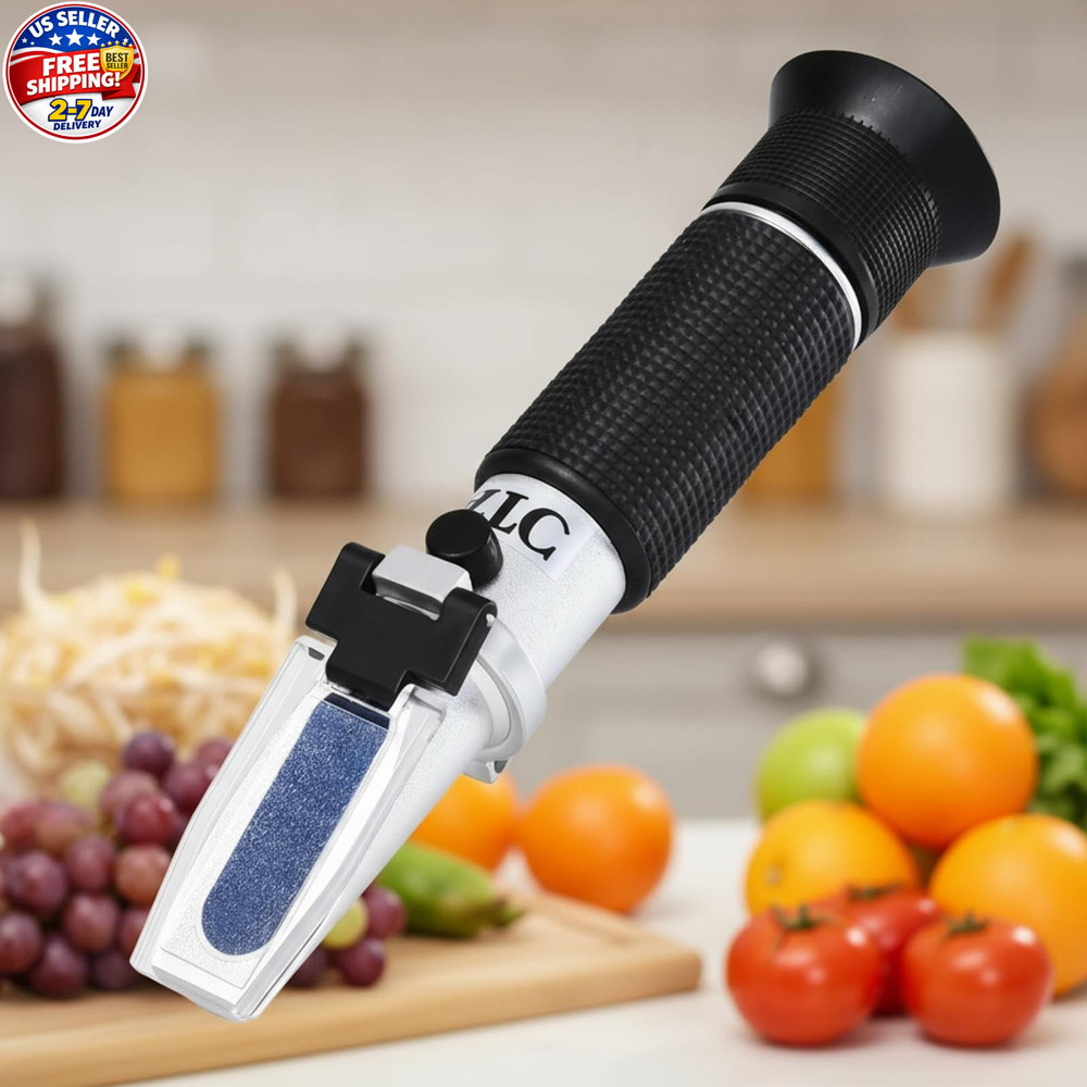 Portable Brix Refractometer with ATC, Accurate Dual Scale Brix Meter Specific...