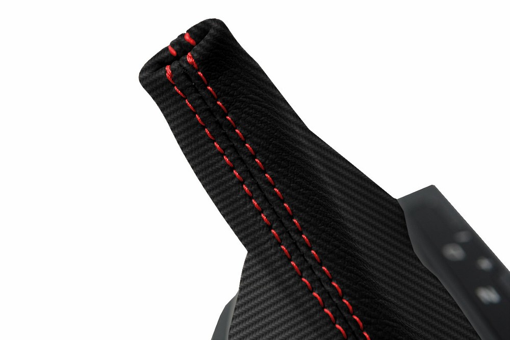 Automatic Shift Boot Cover Carbon Fiber for Kia Optima 2011-2015 Red Stitch