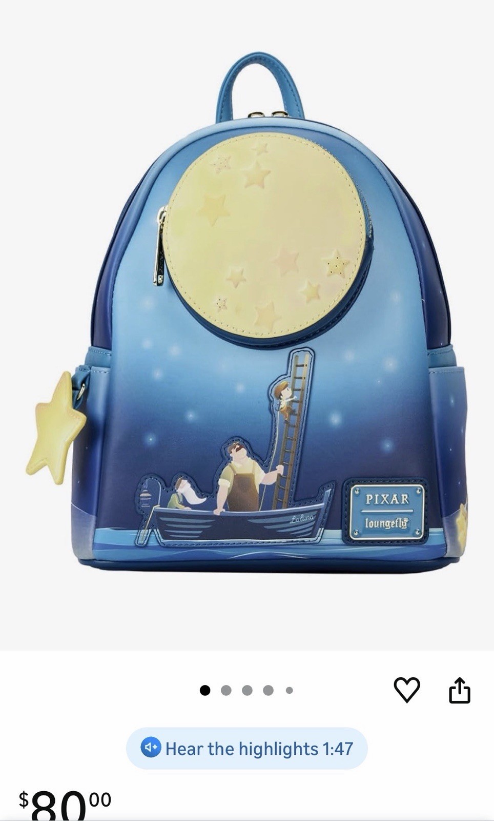 Loungefly Pixar Disney La Luna Moon Mini Backpack