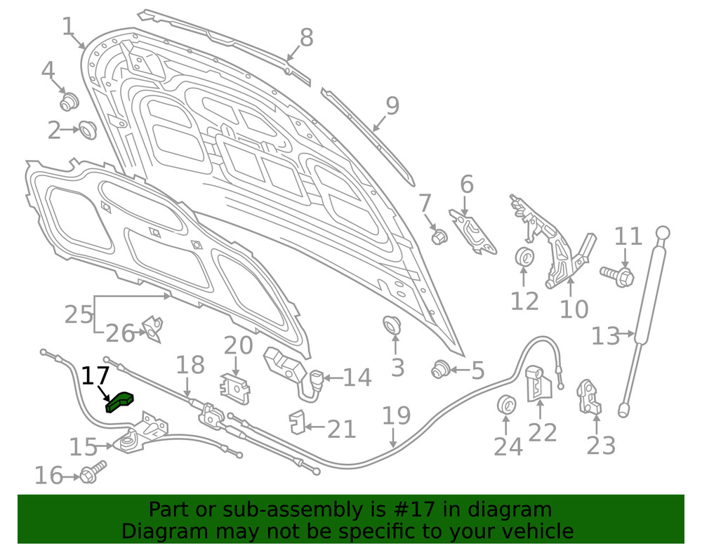 Genuine Audi Release Lever 4M0-823-661-D
