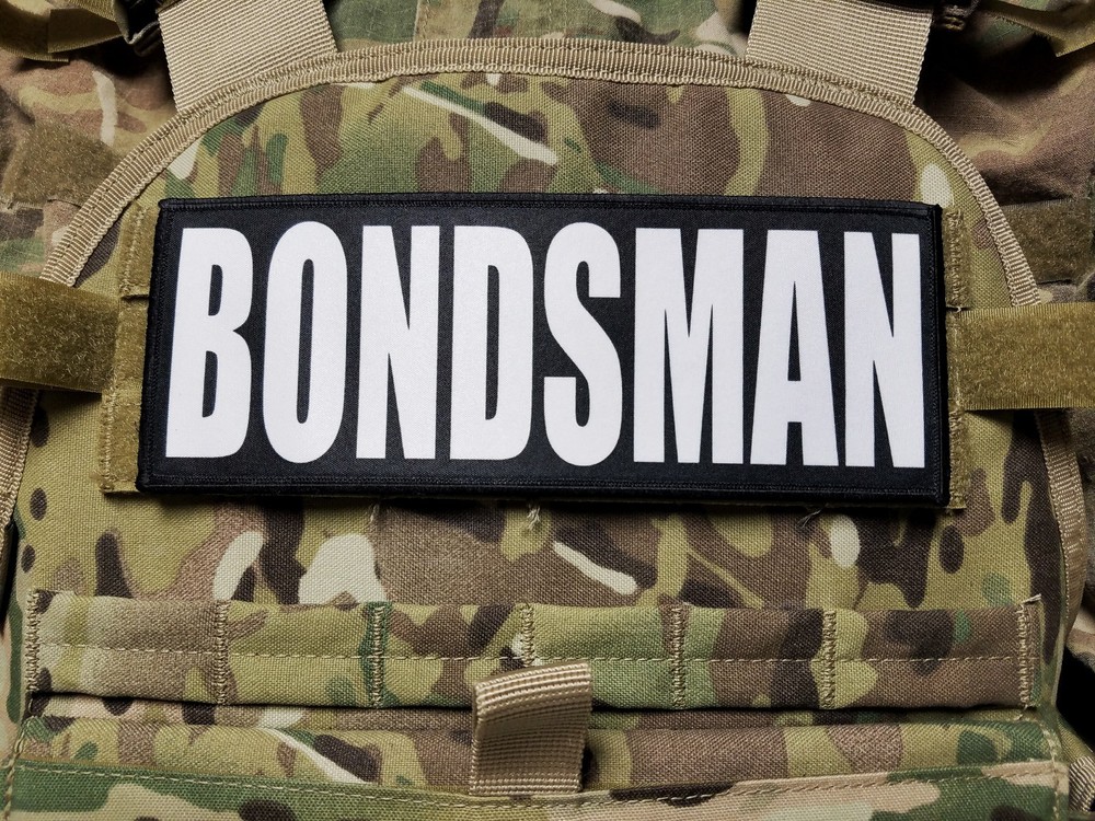 BONDSMAN 3X8 Raid Patch for Plate Carrier with Hook Backing Bail Bonds Agent