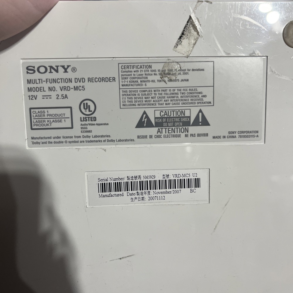 x2 SONY VDR-MC5 MULTI-FUNCTION DVD RECORDER