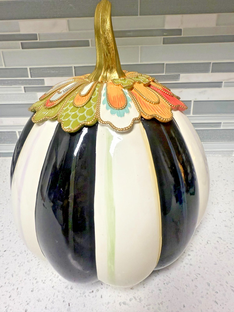 MacKenzie Childs Aurora Stripe Pumpkin – Large