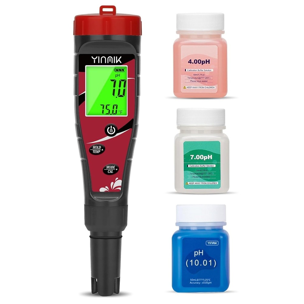 pH Chlorine Meter Digital Salinity pH Tester for Saltwater Pool Salt Reader