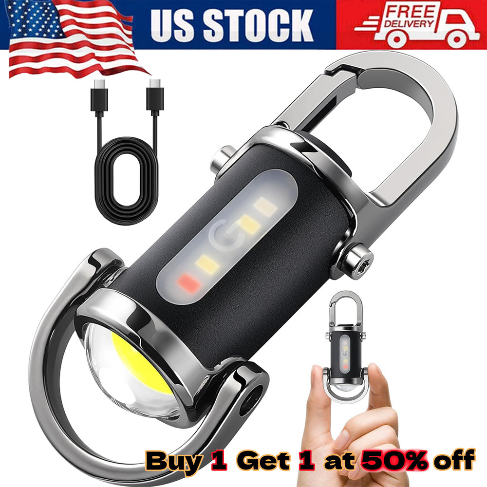 1-4PCS Super Bright LED Flashlight Rechargeable Pocket Mini Keychain Flashlights