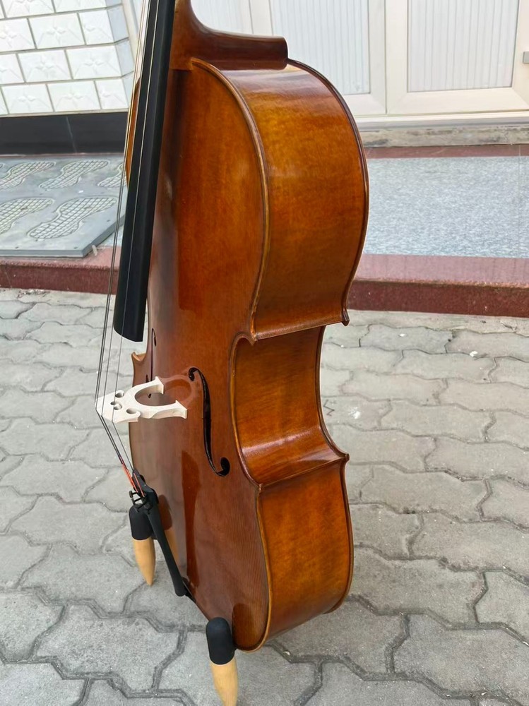 Solid Maple wood Cello 4/4 Full size, Shiny surface, Hand made, Free bag bow