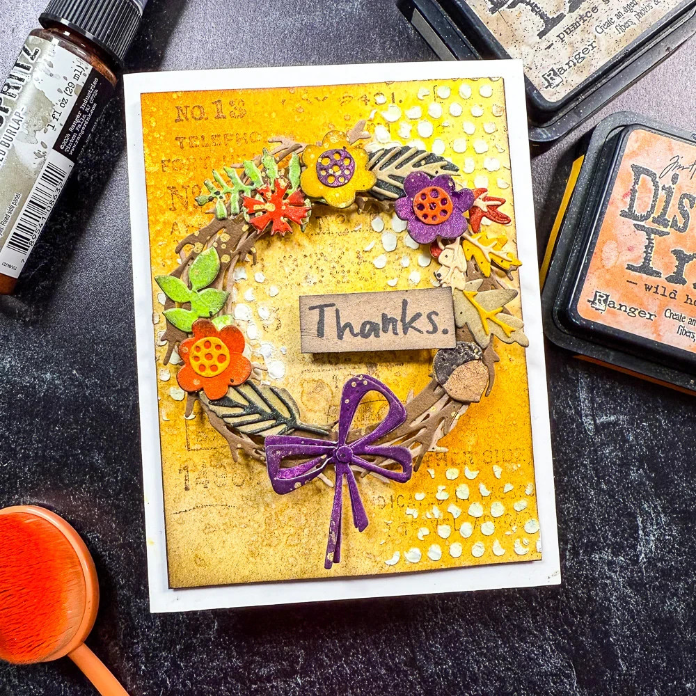 Tim Holtz "VAULT, FOLIAGE WREATH" Sizzix Thinlits Dies 666682 Halloween 2024