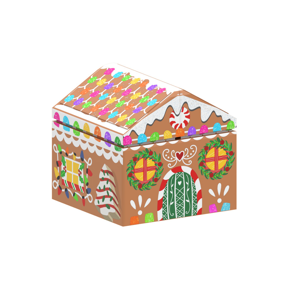 Gingerbread House  Christmas - Custom Printed - Minifg - 1x1 Brick - Brick City