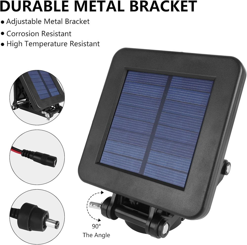 6V Solar Panel for Deer Feeder, Efficient Charger W/Adjustable Mounting Bracket