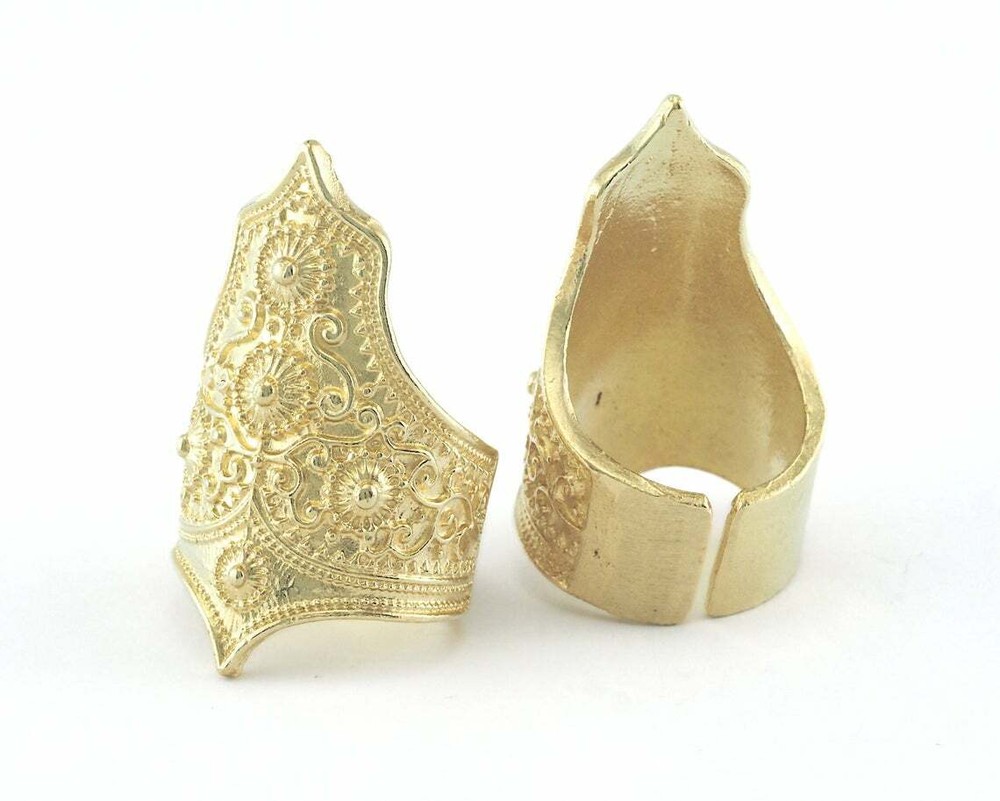 Ring Adjustable Ring Raw brass  Statement (16.5mm 6US inner size - Adjustable )