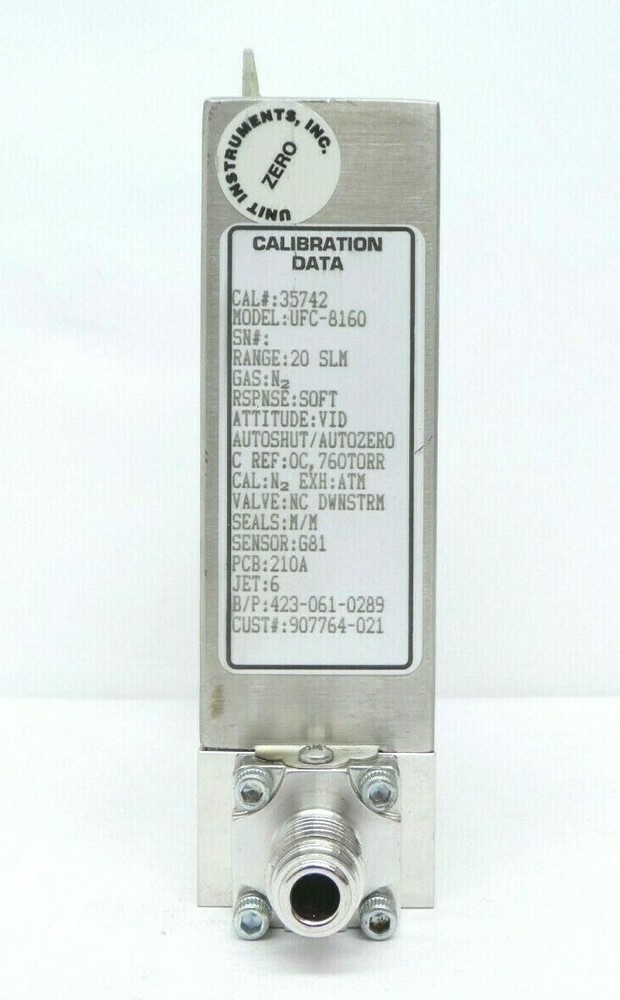 UNIT Instruments UFC-8160 Mass Flow Controller MFC 20 SLM N2 Working Spare