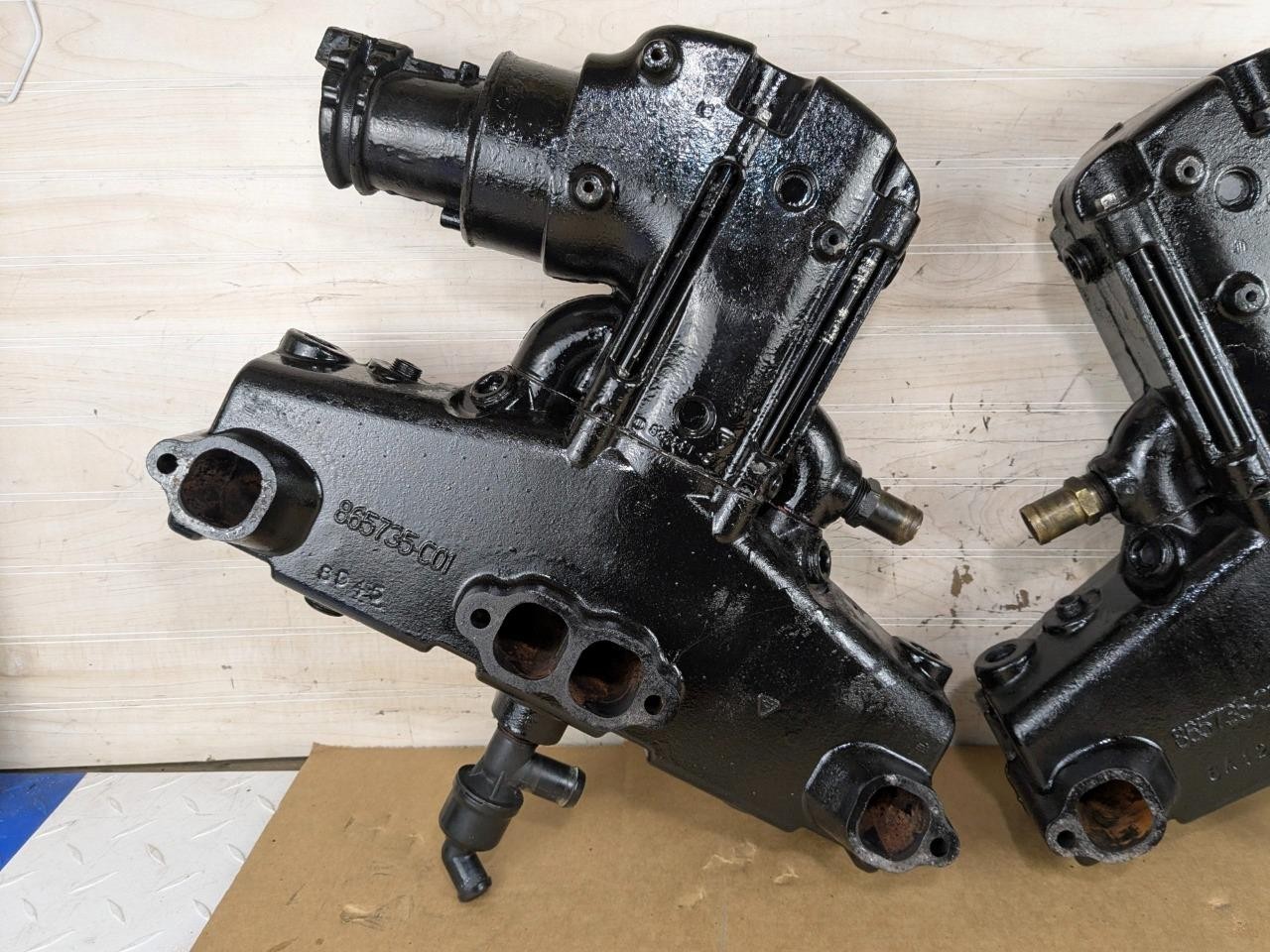 MerCruiser V8 Dry Joint Exhaust Manifolds & Risers PAIR 5.0L 5.7L 6.2L