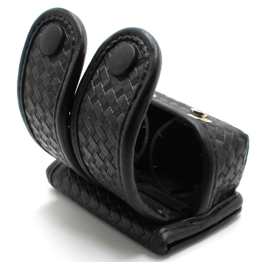 Double Speedloader Case Basketweave Snap Closure Revolver Shooting