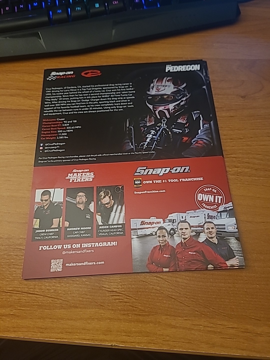 2025 Cruz Pedregon NHRA Hero Card