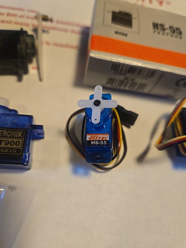 Hitec HS-55 Feather Micro Remote Control Airplane Servo, & Extras