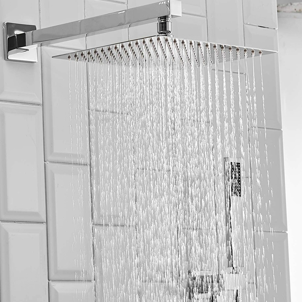 Shower Faucet Wall Mount Shower Combo Set Handheld Shower Solid Brass in Chrome
