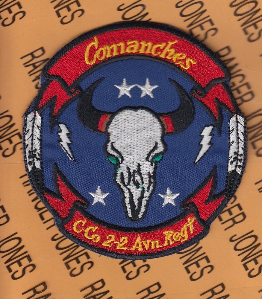 C Co 2nd Bn 2nd Aviation Regiment COMANCHES 4" pocket patch