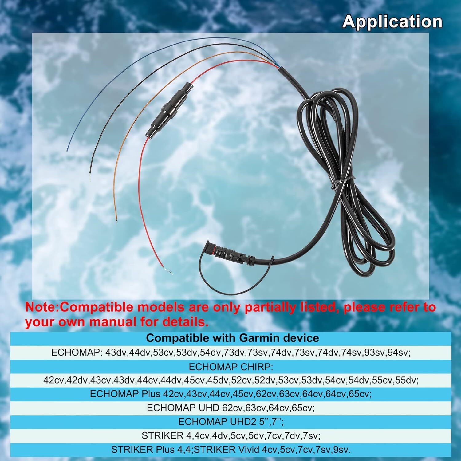 010-12199-04 Power/Data Cable 4-Pin For Garmin Striker VIVID 4cv 5cv 7cv 7sv 9sv