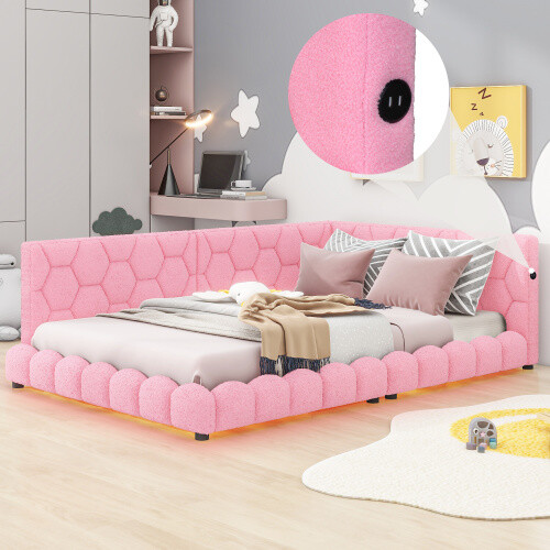 Modern Upholstered Platform Bed Sofa Bed Heavy Duty Daybed Full Size Bed Frames