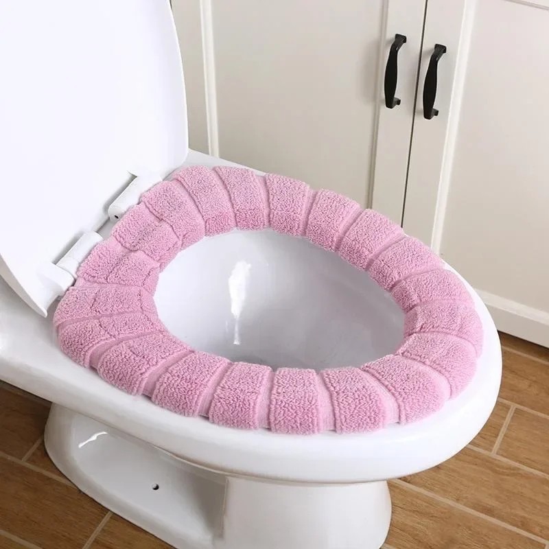 Bathroom Toilet Seat Pad Closestool Washable Soft Padded Warm Mat Cushion Cover