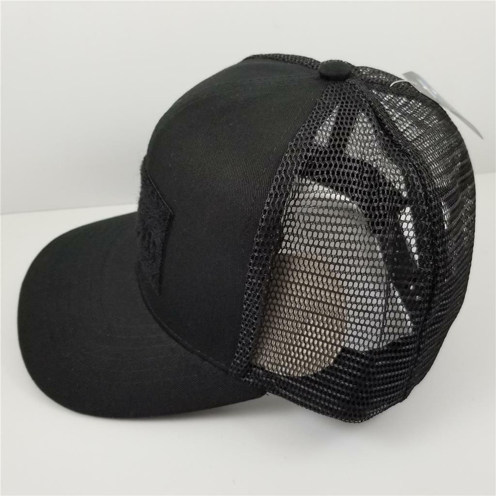 NEW Tactical Morale Patch Baseball Hat Black Mesh Hook Loop Front Blue Lives Cap