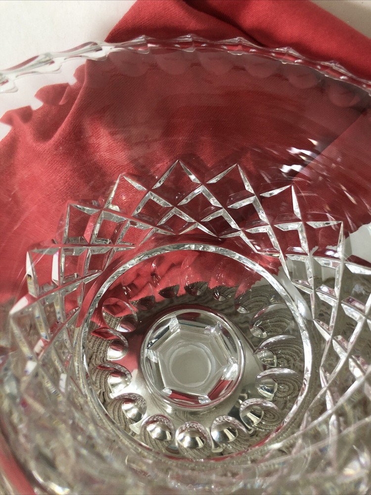 Antique Diamond Cut Crystal Silver Compote Dutch 833 Silver