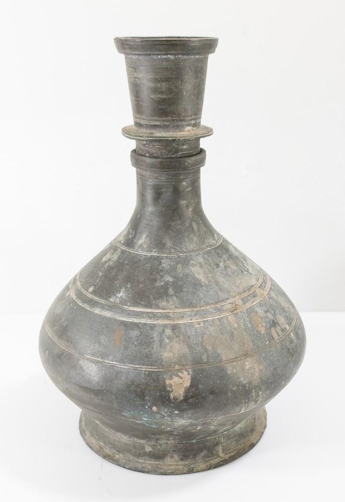 Antique Middle Eastern Metalware Vase or Hookah Base Turkish Pewter Copper