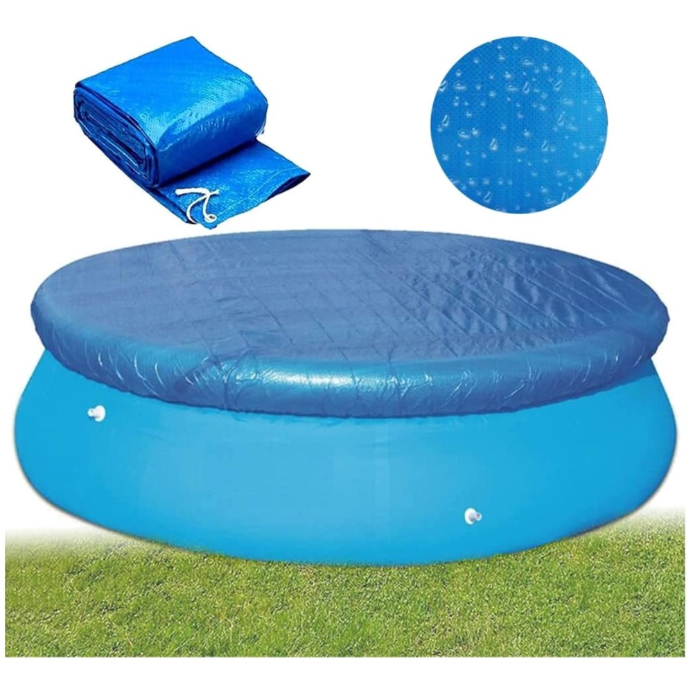 6FT Round Pool Cover: Solar Dust Protector with Drawstring Design for Elegance