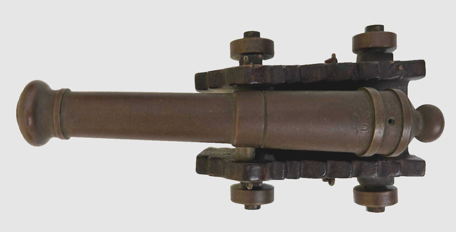 Reproduction U.S. Garrison Cannon Cast Iron With Brass Barrel Exceptional Detail