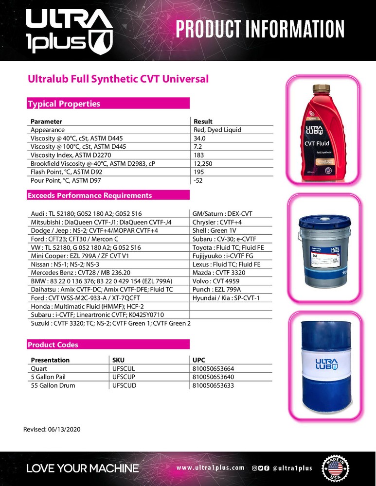 Ultra1Plus™ CVT Synthetic Continuously Variable Transmission | 5 Gal Pail