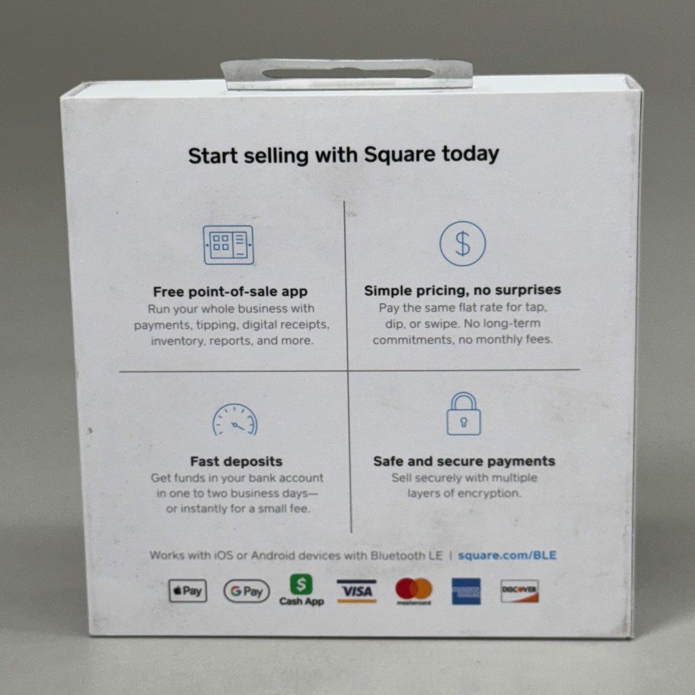 SQUARE Square Reader for Contactless and Chip 2nd Generation 4" x 4" White REV-0