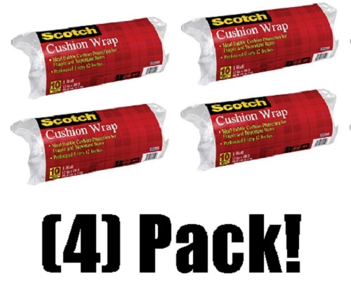 4 rolls 3M / Scotch 7920 12" x 10' Perforated Cushioned Wrap Packaging